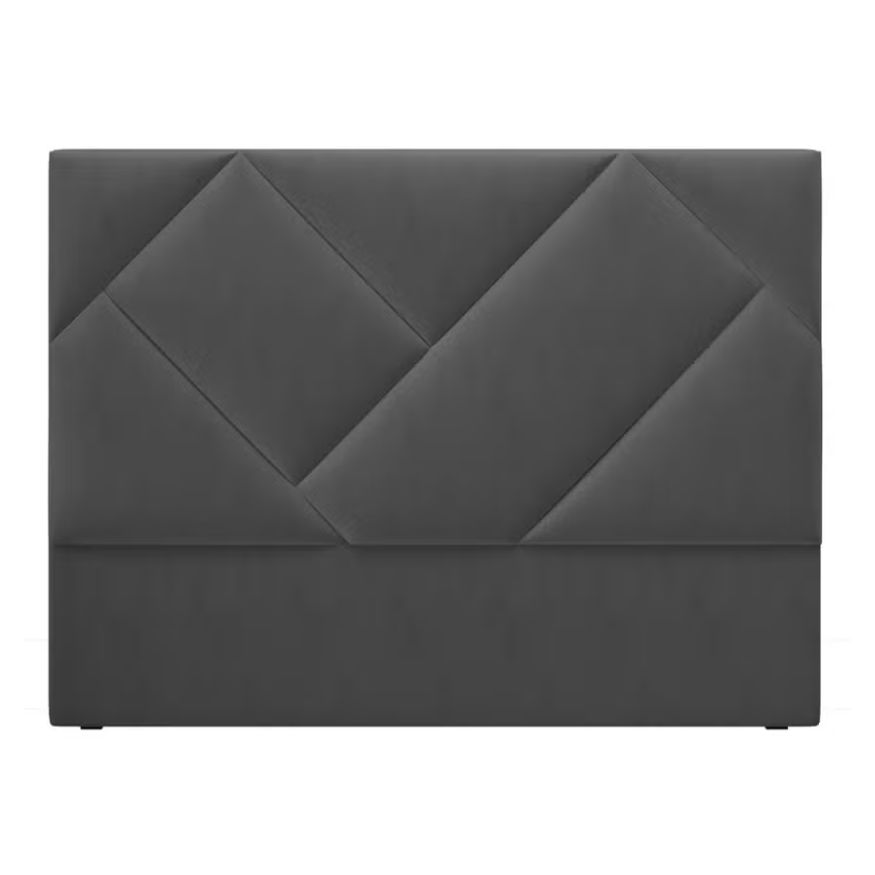 Dreamy Comfort - Mica Geo Headboard - Queen Dark Grey Black