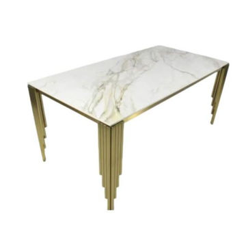 Berkley Marble Top Dinning Table -Gold