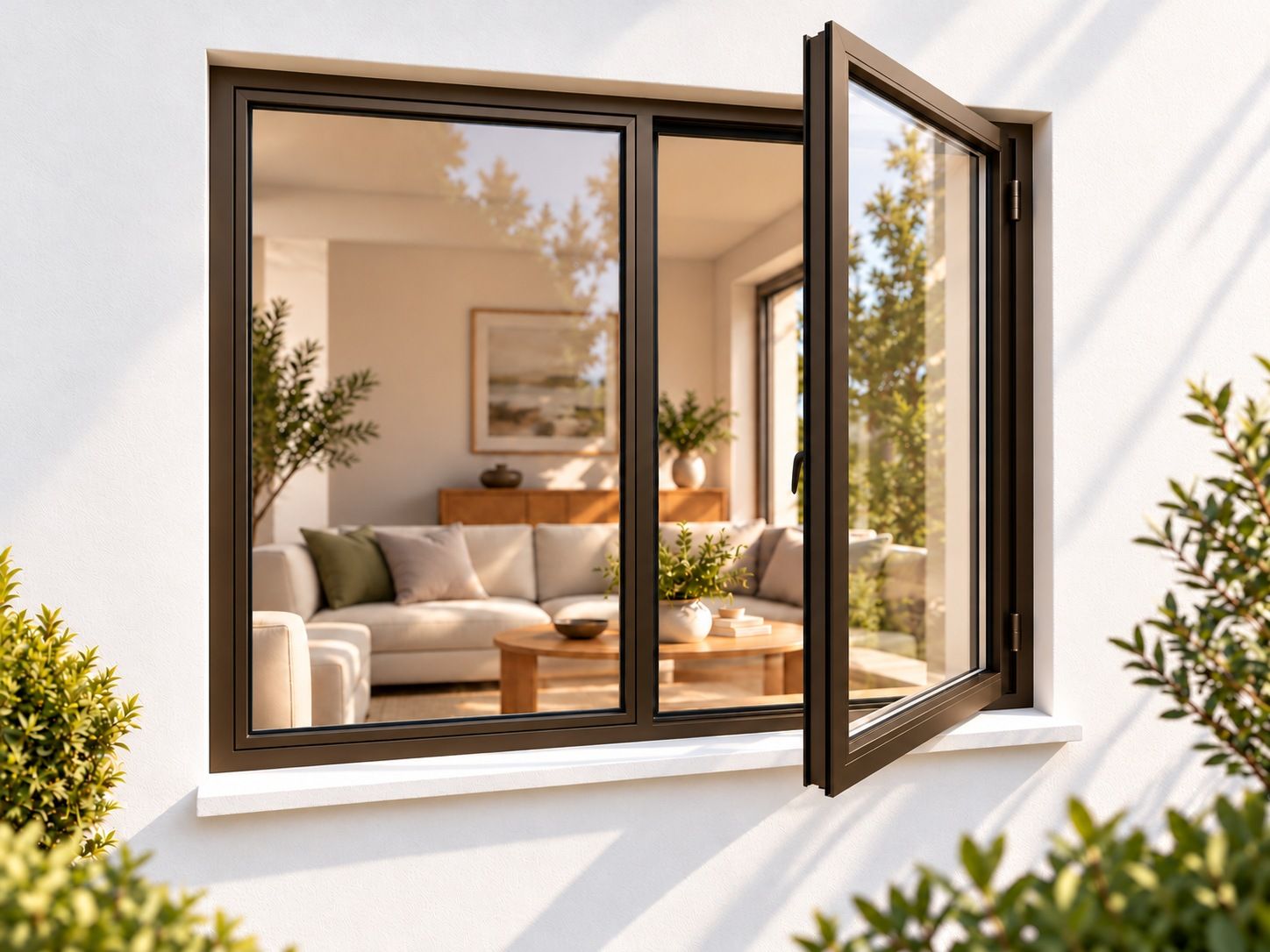 Kenzo Premium Side-Hung Aluminium Window - Bronze, 1200 900 mm, Right Side Opener