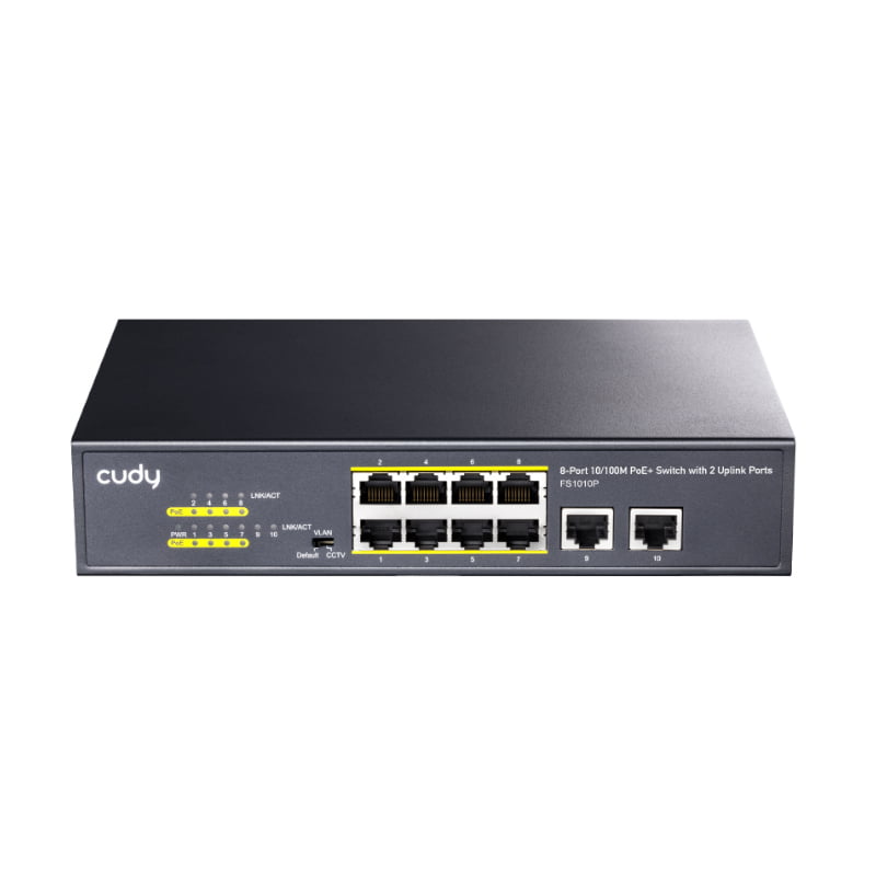 Cudy 10-Port 10/100Mbps Unmanaged PoE+ Switch 120w