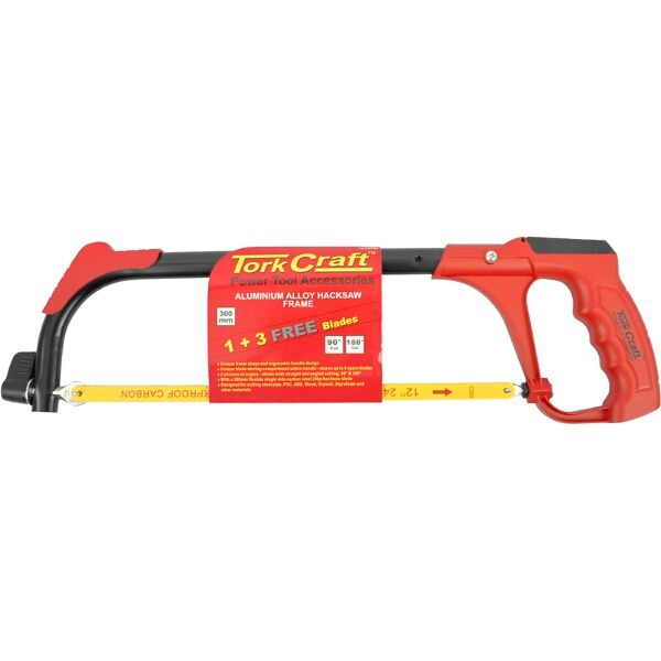 Aluminum Alloy Hacksaw Frame 300M C/W 1 + 3 Free Blades Tork Craft