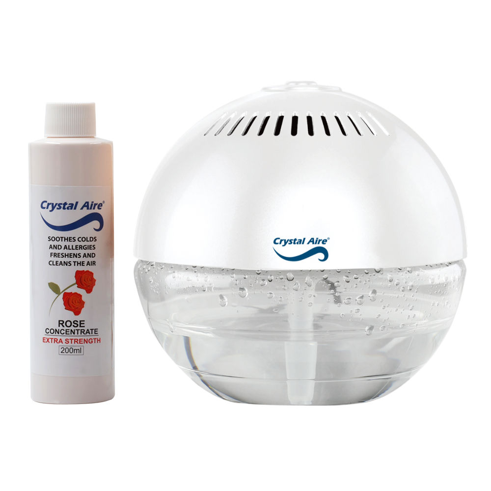 Crystal Aire LED Globe Air Purifier with 200ml Rose Concentrate Bundle
