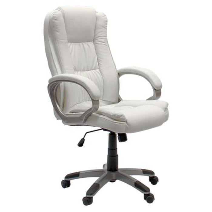 Office Chairs - Executive PU Leather High Back - White