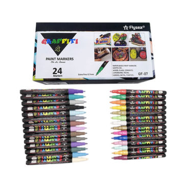 24 Graffiti Paint Markers 2.5mm thickness Art & Crafts Scrapbooking Hobby Gift - 1 Pack