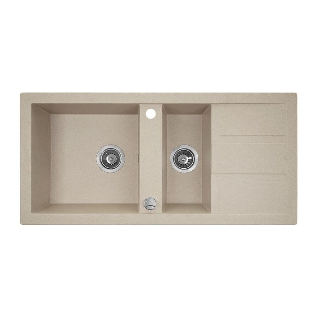 Laveo Barbados 1000 Granite Composite Kitchen Sink 1.5 Bowl with Drainer - Beige (Beach Sand)