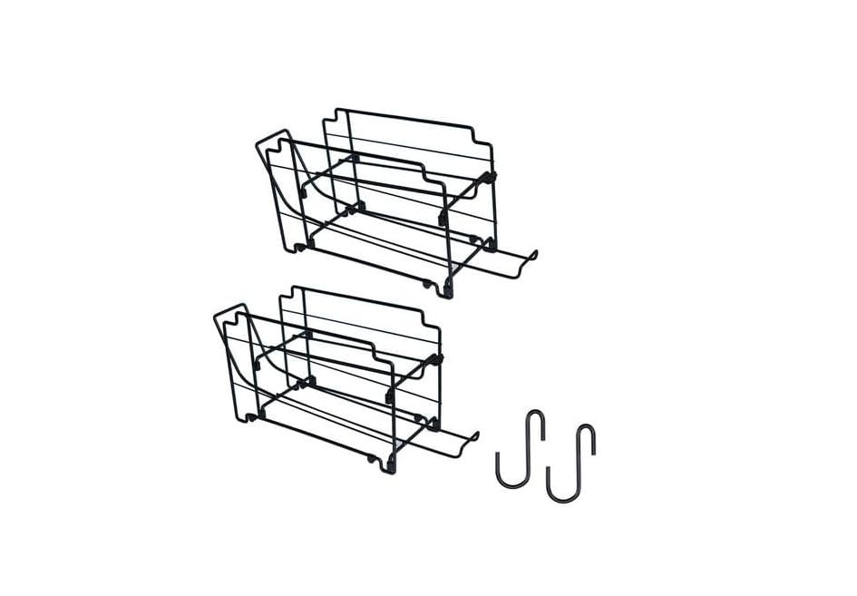 2 Pack Stackable Can Organiser Rack For Pantry Fridge Kitchen - Black Metal