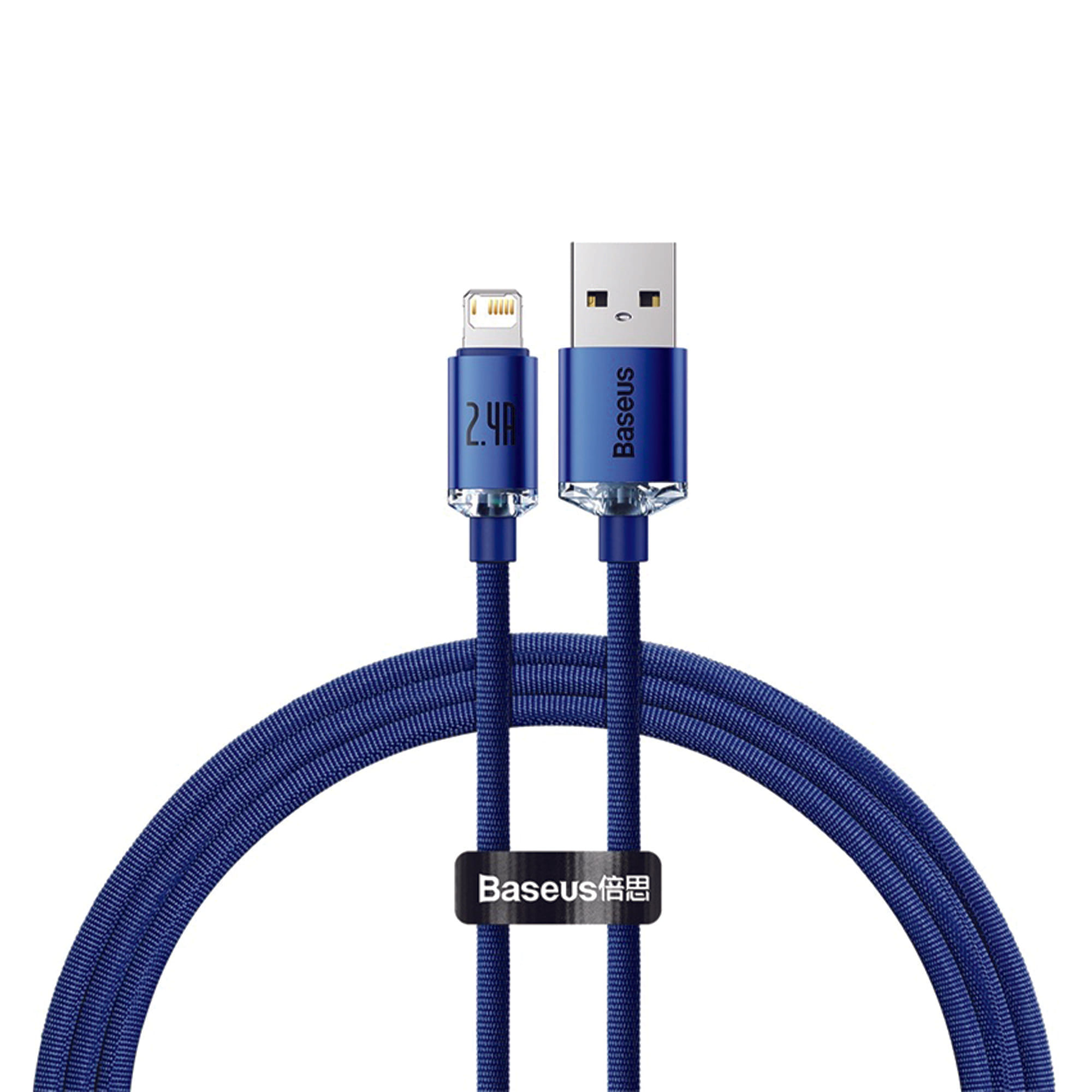 Baseus Crystal Shine Series Fast Charging Data Cable USB to iP 2.4A 1.2m - Blue