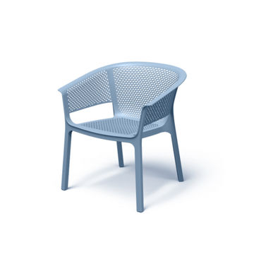 Ergonomic Perforated PP Armchair- blue
