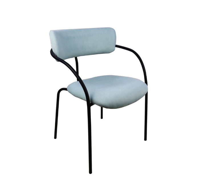Vividitto - Coco Arm Chair With Black Frame - Baby Blue