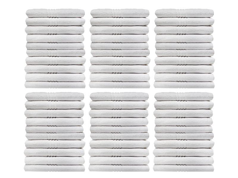 Bunty's Hotel Collection 600GSM 50x90cms Hand Towels - 60 Pc Pack - Optical White