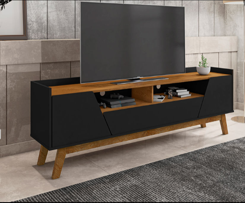 Rack Florenca Plasma Stand- Black/Natural
