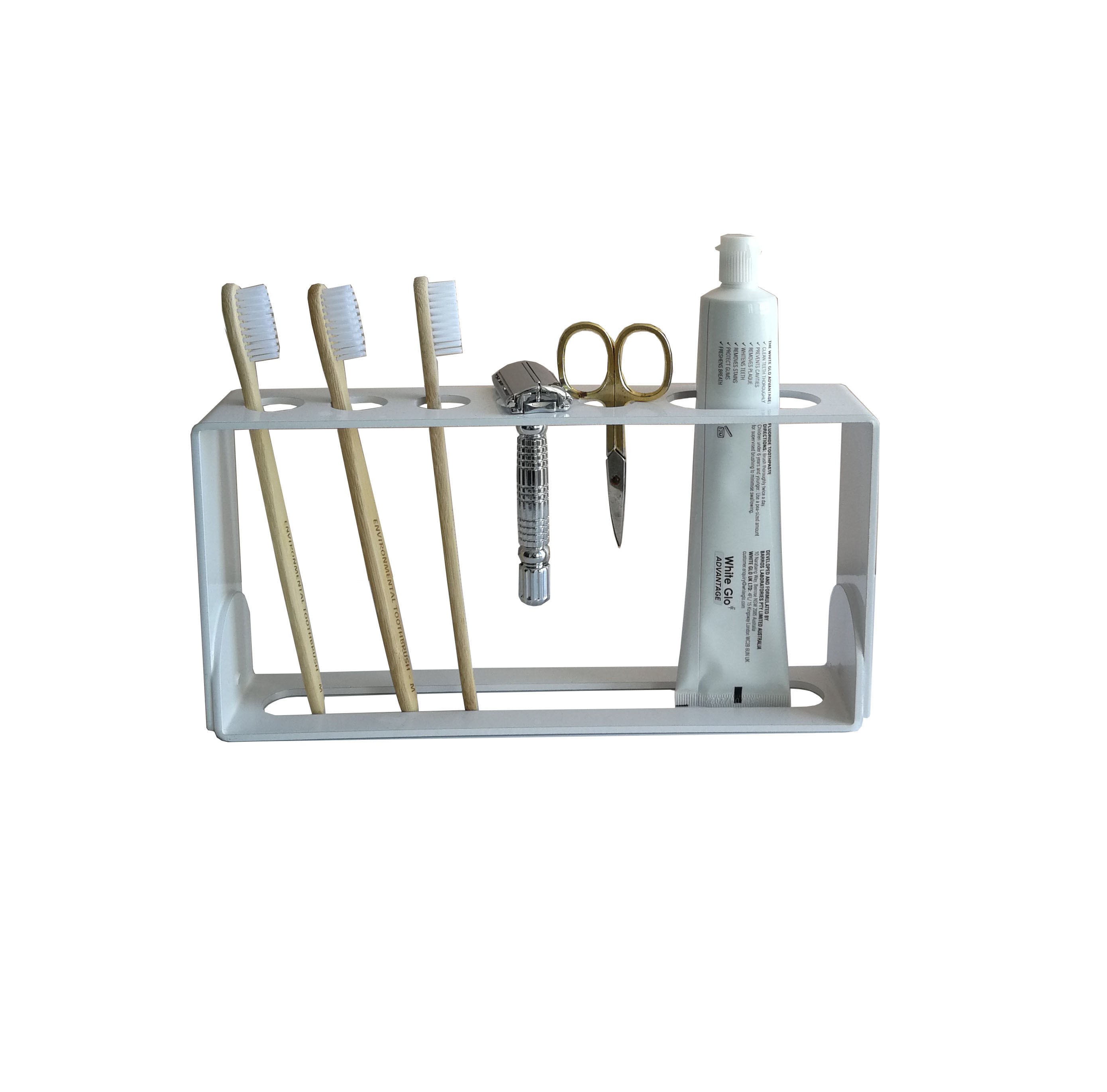 Long toothbrush holder White