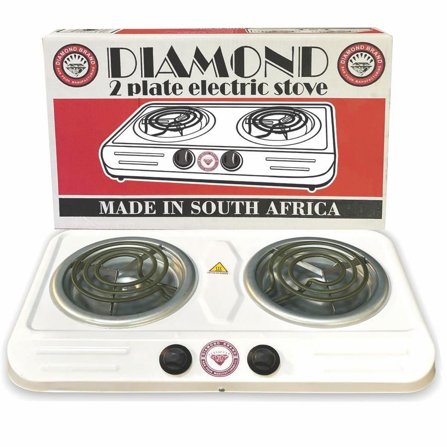 Diamond - Double Electric Spiral Hotplate Stove - Red