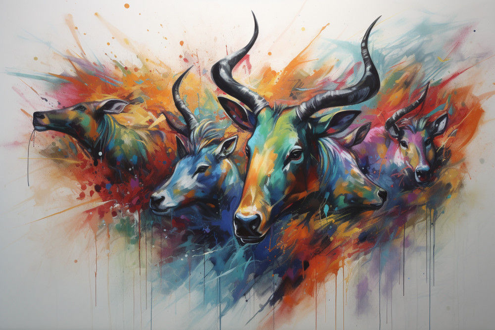 Canvas Wall Art - Abstract Piece Portrays Harmonious Coexistance - A1365 - [120 x 80 cm]
