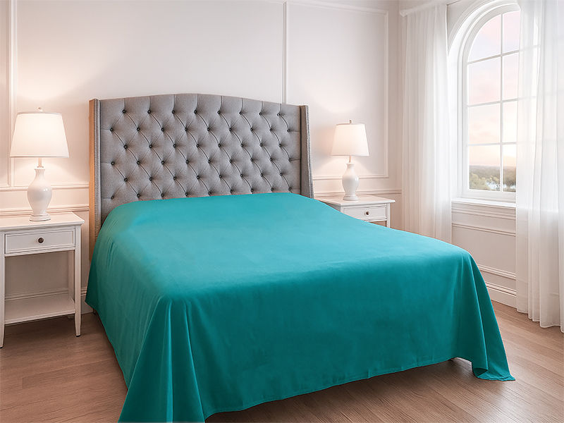 Simply Sleep - Everyday Collection Flat Sheet - 90GSM - Peacock Blue - Three Quarter XL (6pc)