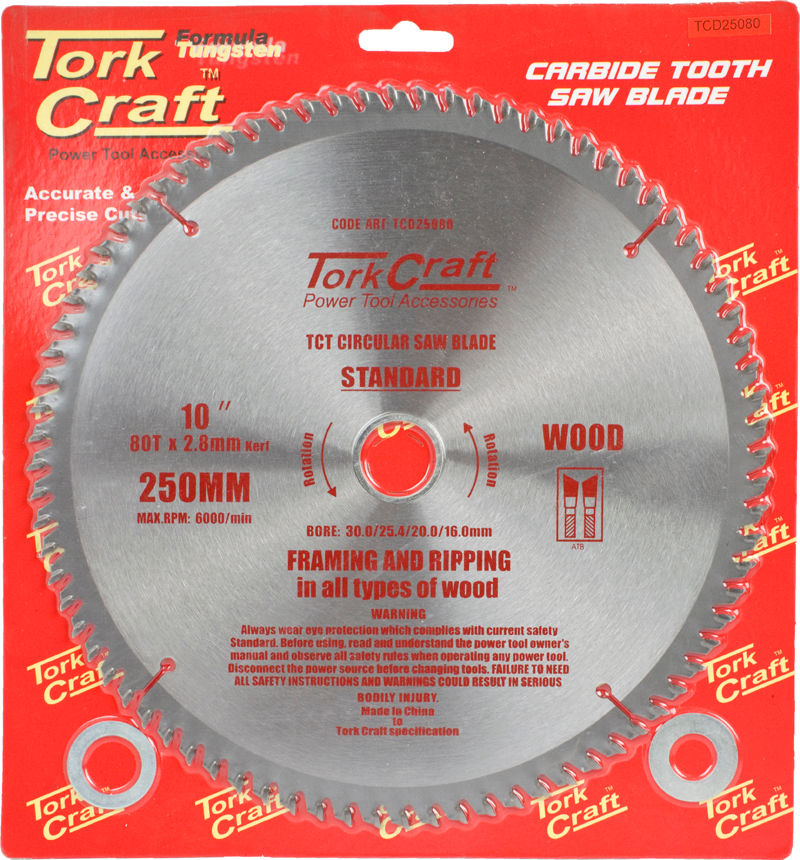 Tork Craft - Blade Tct 250 x 80T 30/1/20/1