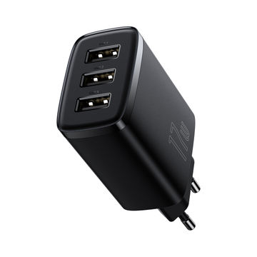 Baseus Compact Series Fast Charger 3 USB 17W EU - Black