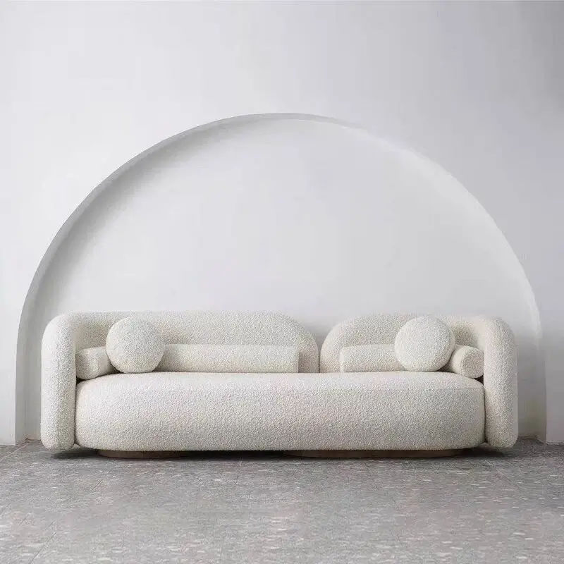 Carlos 3 Seater Sofa-Boucle white