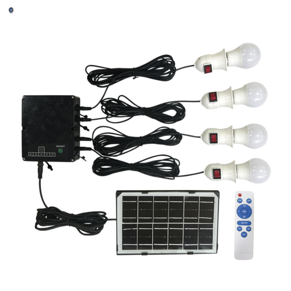 Outdoor Solar Kit with Solar Panel  LED Bulbs and Remote Control