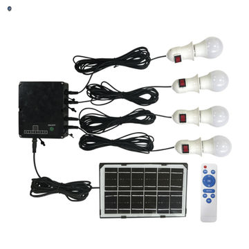 Outdoor Solar Kit with Solar Panel  LED Bulbs and Remote Control