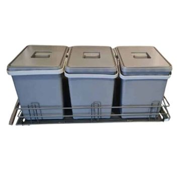 ROCO Waste System 3 Bin Dark Grey 15 Litre