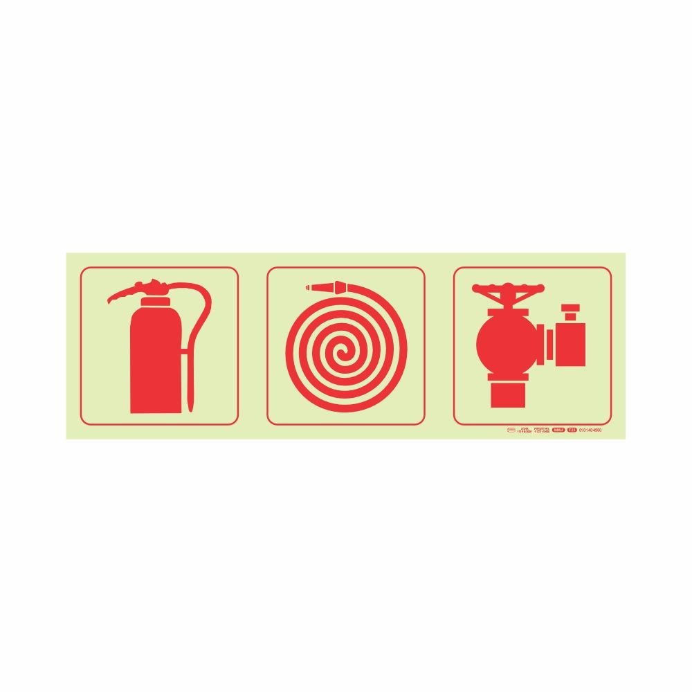 Photoluminescent 190mm Safety Sign F23 Fire Extinguisher Fire Hose Reel Fire Hydrant