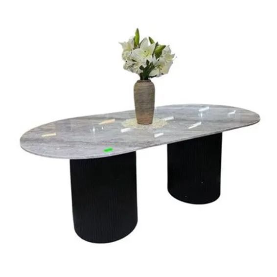 LBM Furn- Oval Marble Dinning Table