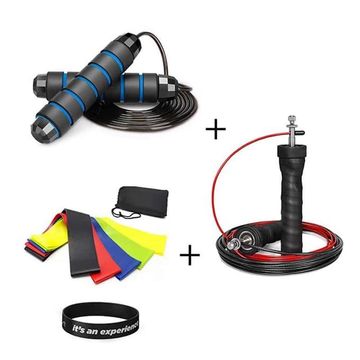 Killer Deals Ball-Bearing/Speed Cable Skipping Rope & Resistance Band Exercise Combo