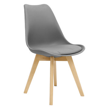 GOF Furniture - Luna Padded Plastic Chair, Grey