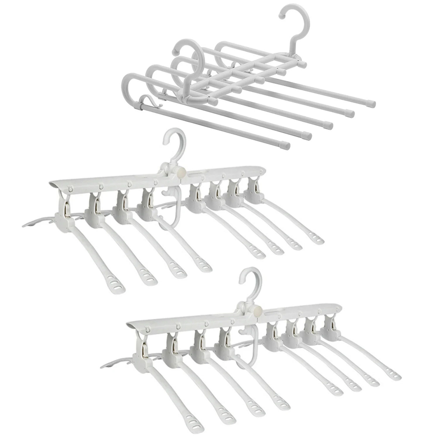 Retractable Magic Clothes Hanger & Trouser Rack Set