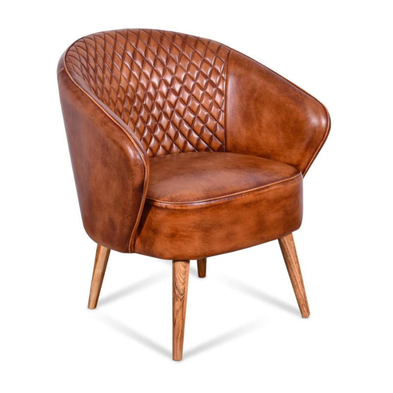 KC FURN - Damon Genuine Leather Dining Chair