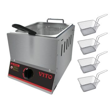 Vito dfg-6l 6L Gas Deep Fryer and 4 Chip Baskets