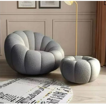 Asher Pumpkin Sofa and Ottoman (Grey)