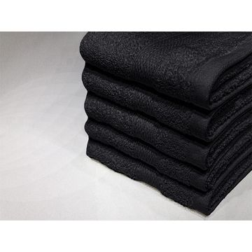 Bunty's Plush 450GSM 30x50cms Guest Towels-05 Pc Pack-Jet Black