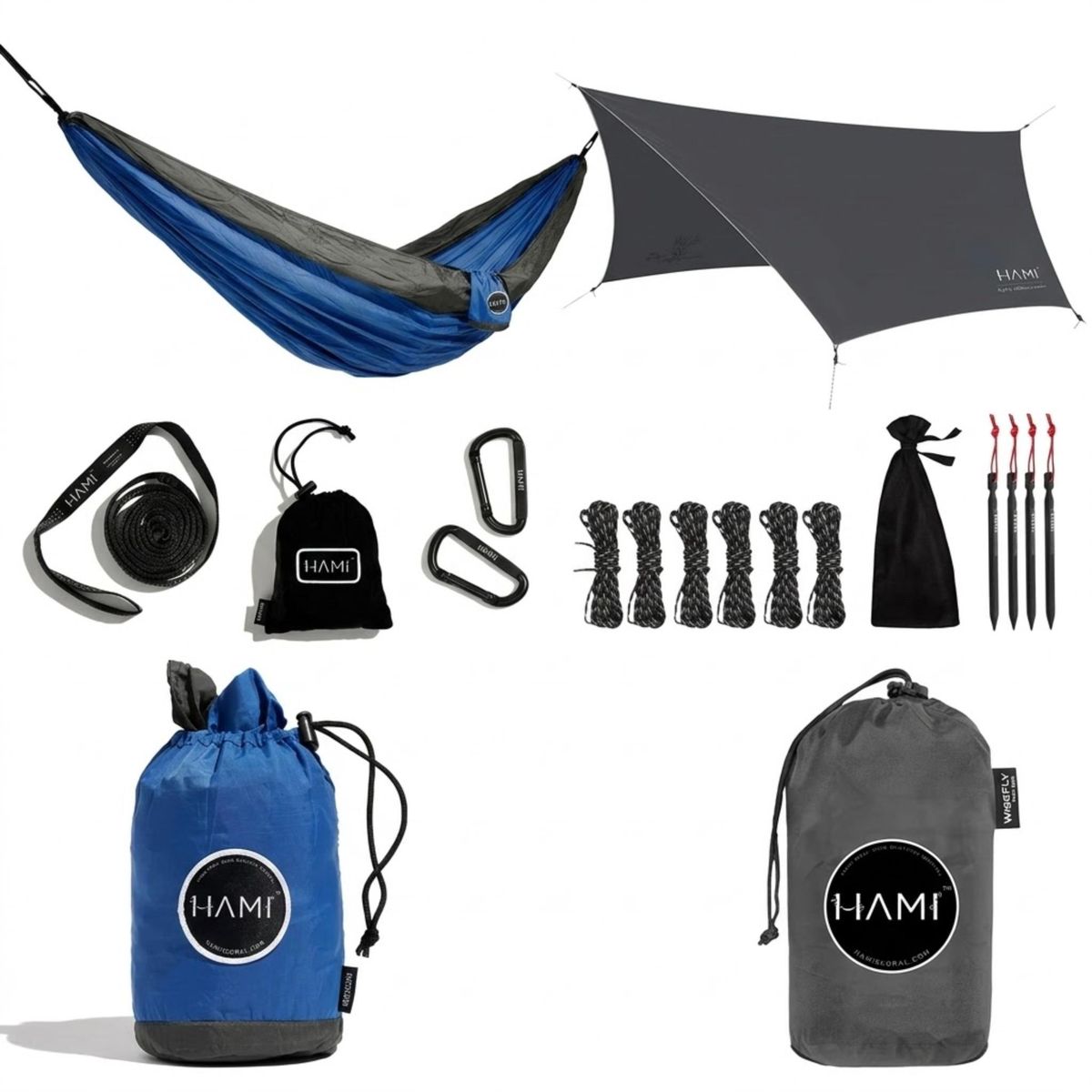 HAMI EcoTarp Grey 3.6m x 2.9m Lagoon Hammock 3m x 1.8m