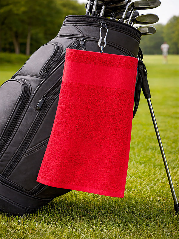 Velour Golf Towel - 100% Cotton, Brandable - Racing Red (1pc Pack)