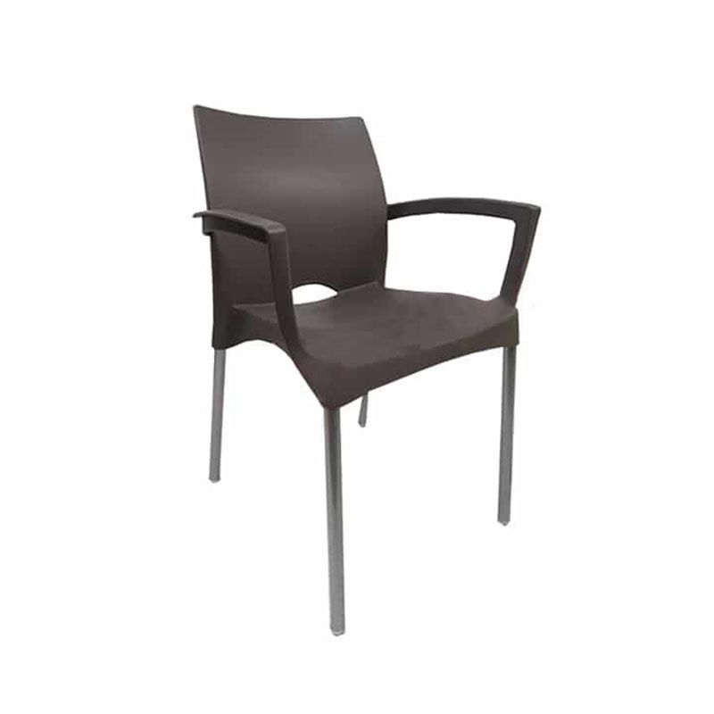 Vividitto - Alexis Cafe Chair With Arms -Cappuccino