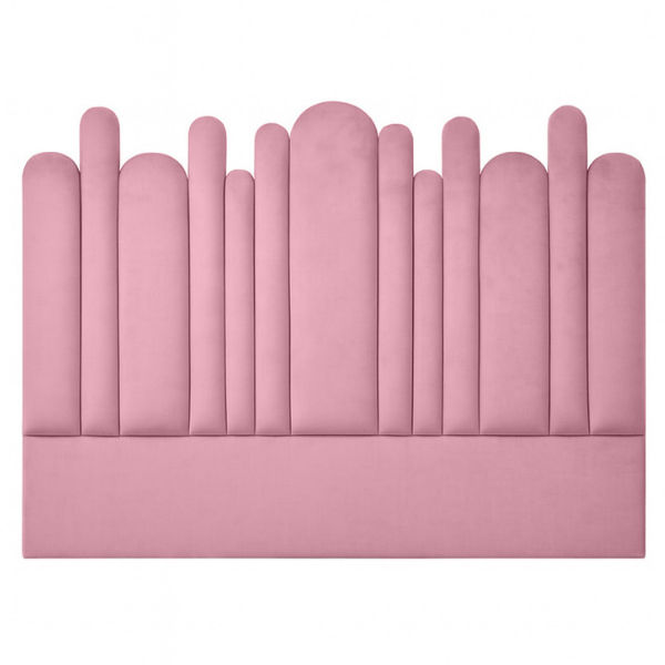 Yardley Artisty Velvet Overlap Headboard Only King Clay Sand
