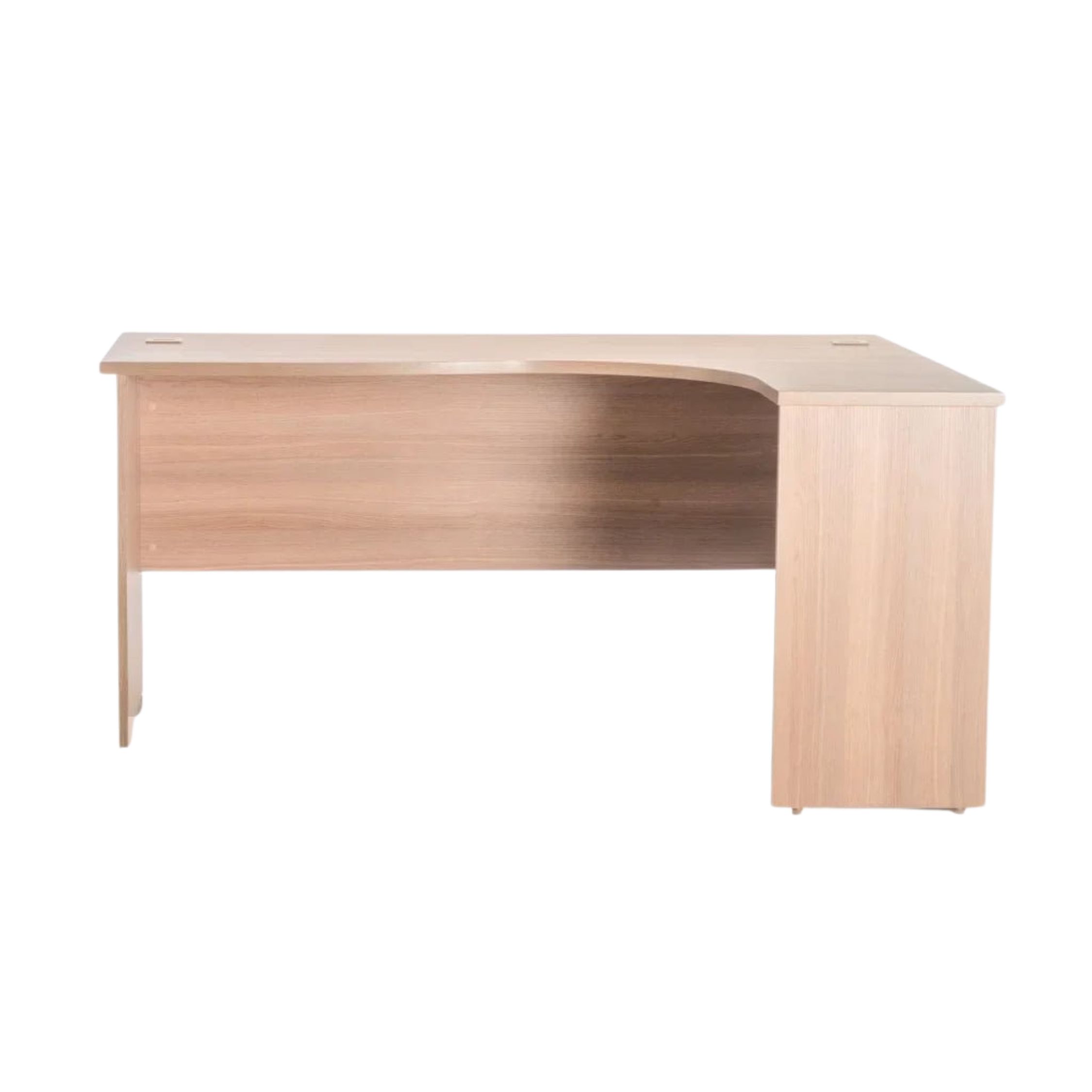 Left Orientation L-Shaped Oak Finish Corner Office Desk