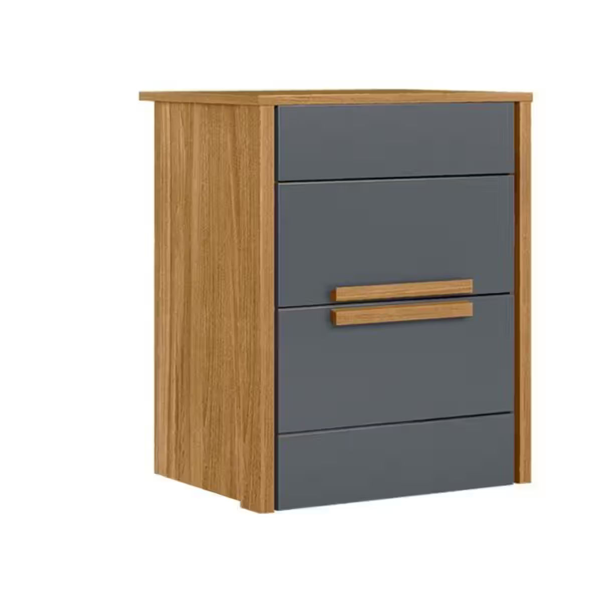 Modern 2 Drawer Bedside Table - Grey