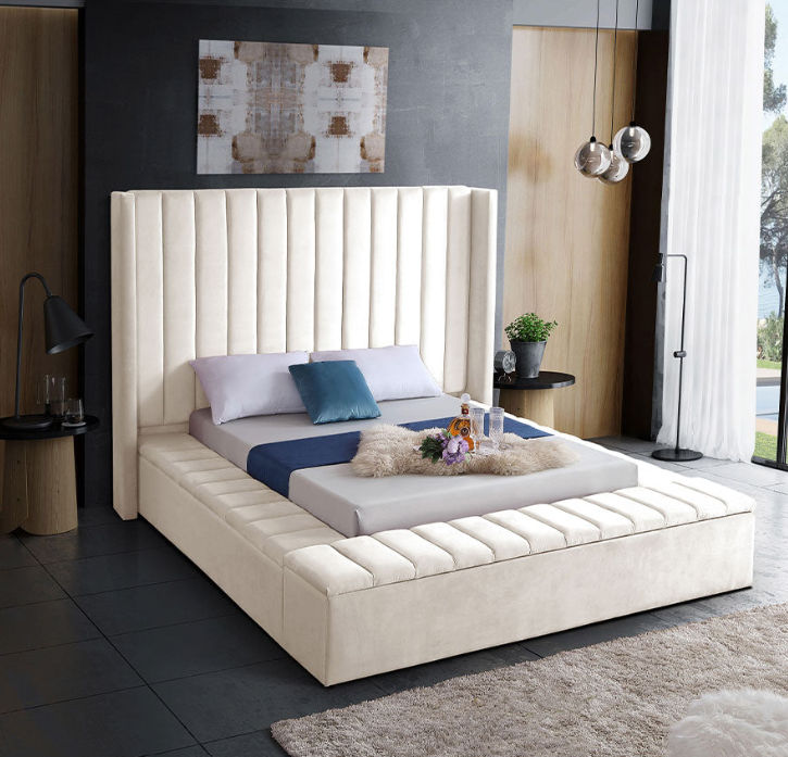 Whimsy Sleigh Bed Double -Off White