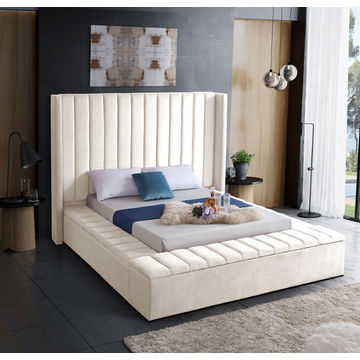 Whimsy Sleigh Bed Double -Off White