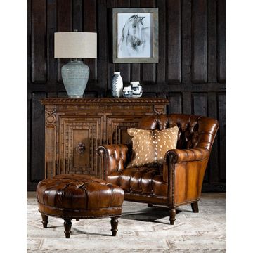 Briaton Vintage Tufted Lounge Chair - Piccadilly Brandy
