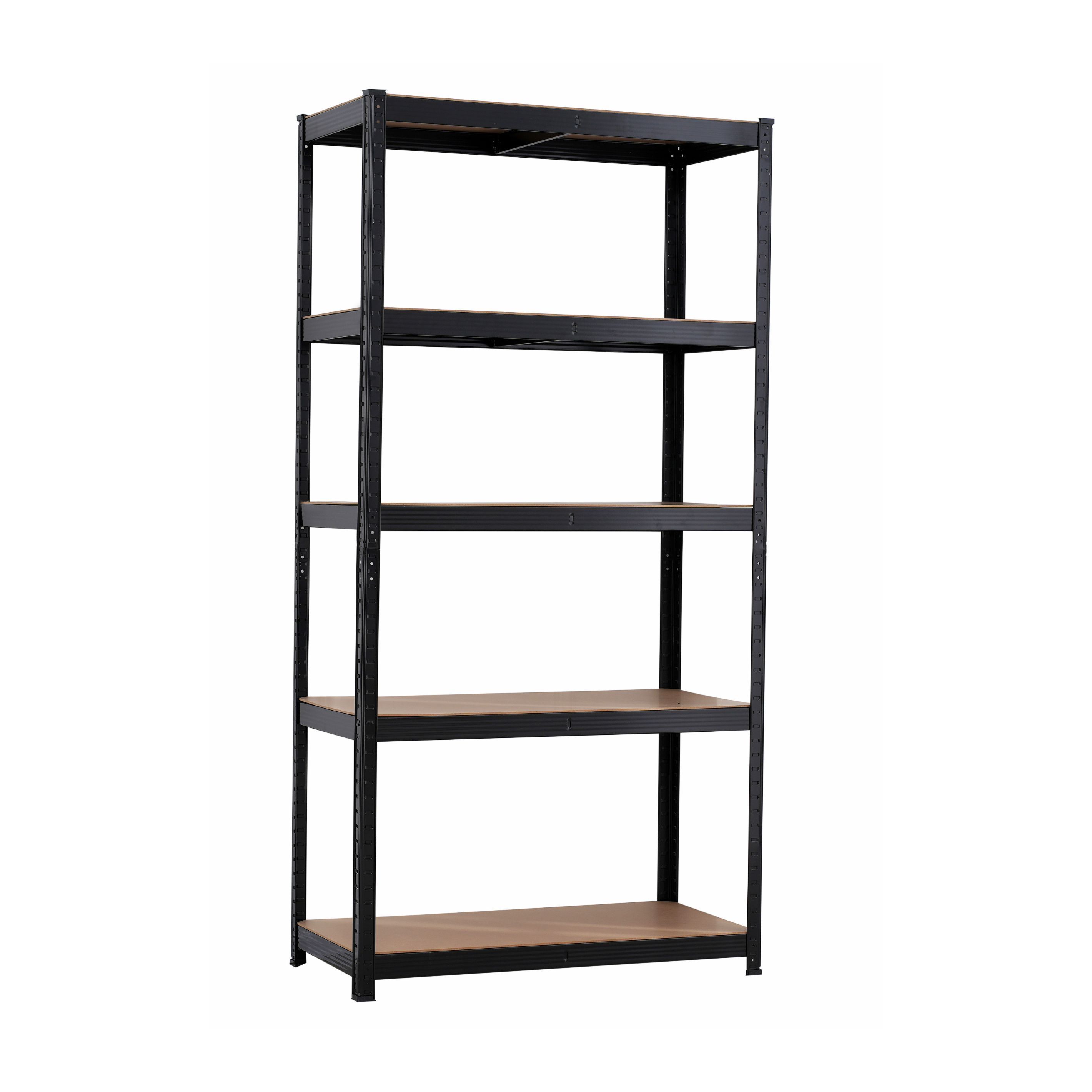 Infinity Homeware - 5 Tier Shelving Unit - (BLACK) 90 x 45 x 180cm
