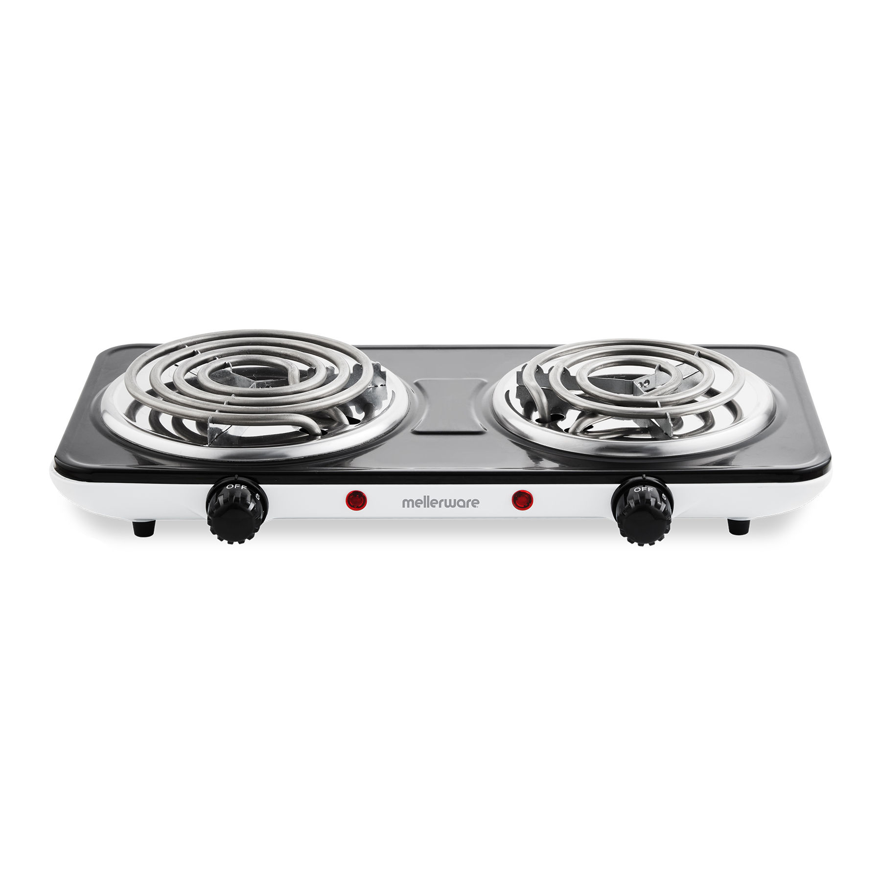 Mellerware Hotplate Double Powder Coat Black & White Spiral Plate 2500W 