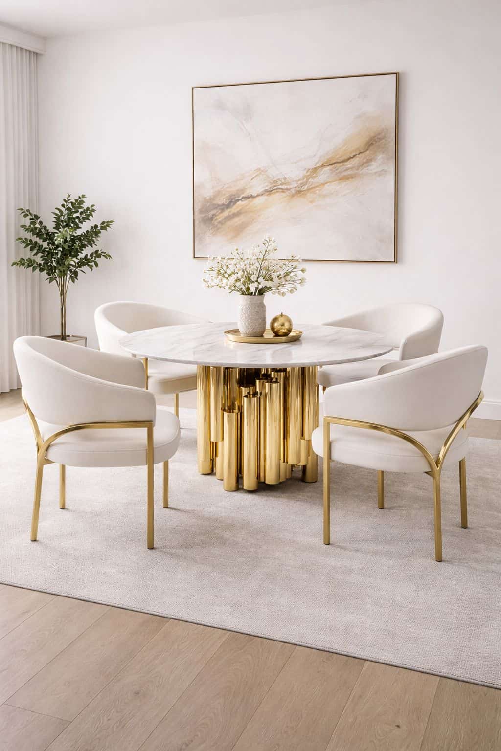 Plush “Pipe” Dining Table Set