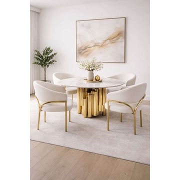 Plush “Pipe” Dining Table Set