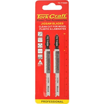 T-Shank Jigsaw Blade Clean Cut Wood/Lam/Plastic 2.3Mm 11Tpi 100Mm 2Pc
