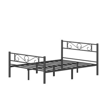 DOUBLE METAL BED FRAME 140 X 190 CM DURABLE AND ELEGANT BLACK FINISH