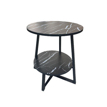 Double layered personalized small coffee table, living room sofa side table - BLACK